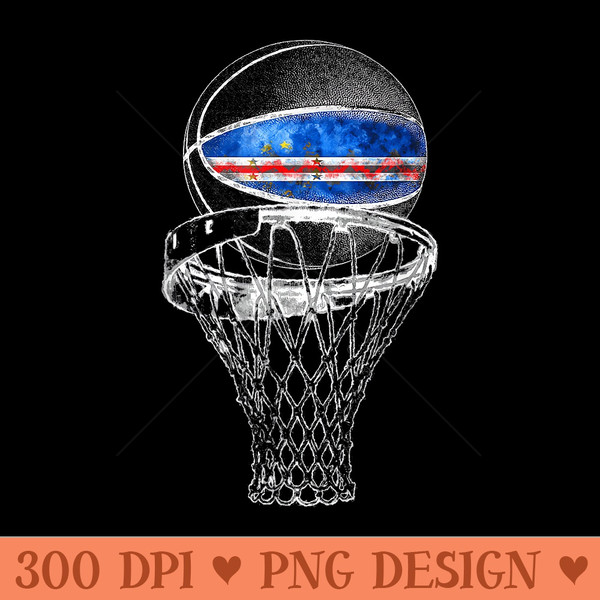 Vintage basketball Cape Verde Flag T Cape Verdean Prid - Modern PNG designs - Easy To Print And User Friendly Designs