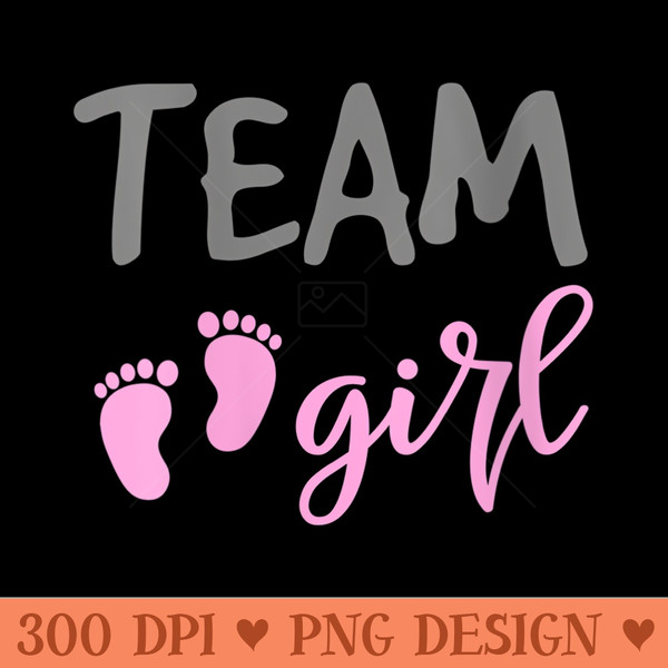 s Team Girl Footprint Gender Reveal Baby Shower Party - PNG graphics - Revolutionize Your Designs