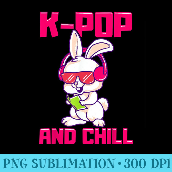 KPOP And Chill Music Lover Korean Bunny Merchandise - PNG Download Website - Perfect for Personalization