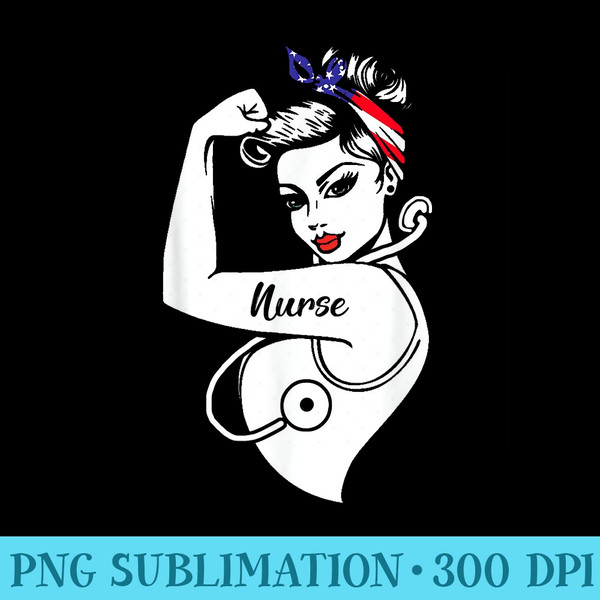 Nurse Vet Strong Woman American Flag Hair Band - Transparent PNG Clipart - Boost Your Success with this Inspirational PNG Download