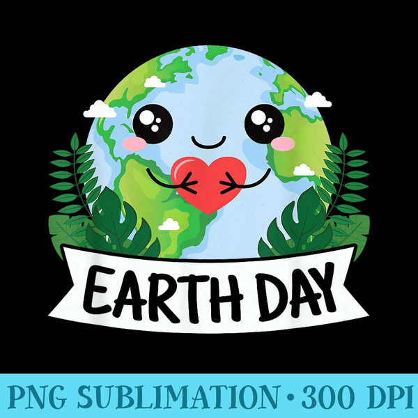 Cute Earth Day Planet Nature Lover Kawaii - Shirt Graphic Resources - Limited Edition And Exclusive Designs