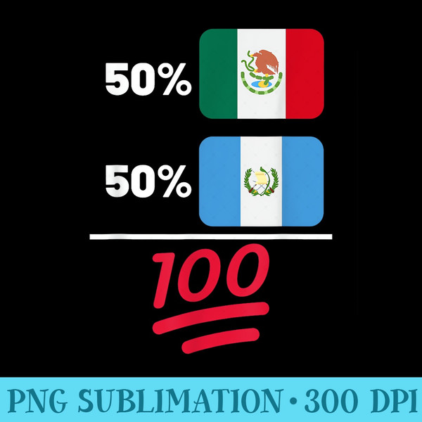 Guatemalan Plus Mexican Flag Heritage - Download Transparent Design - Create with Confidence