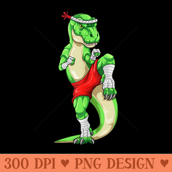 Muay Thai Dinosaur T Rex Martial Arts Funny Thai Boxing - Clipart PNG - Versatile And Customizable Designs