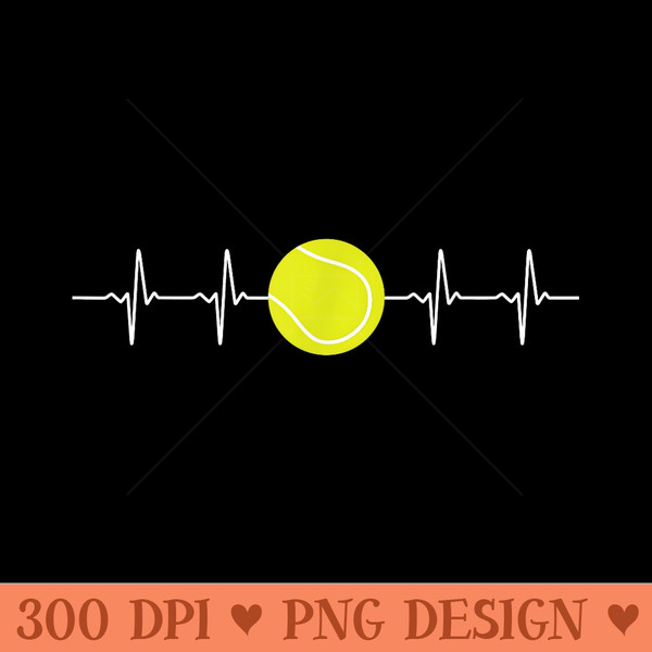 Funny Tennis Heartbeat Tennis Player Tennis Ball - High Quality PNG Clipart - Transform Your Sublimation Creations