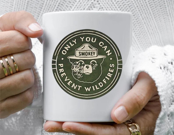 SMOKEY BEAR Coffee Mug, 11 oz Ceramic Mug