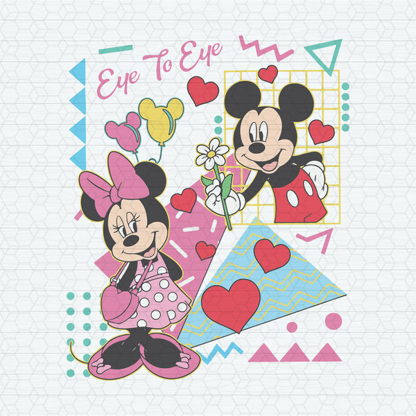 Cute Mickey And Minnie Eye To Eye Valentine SVG.jpeg