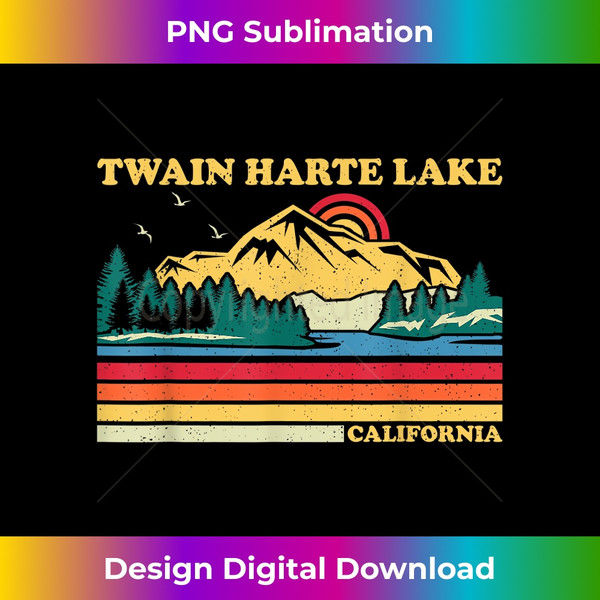 Vintage Retro Family Vacation California Twain Harte Lake - Sleek Sublimation PNG Download - Access the Spectrum of Sublimation Artistry