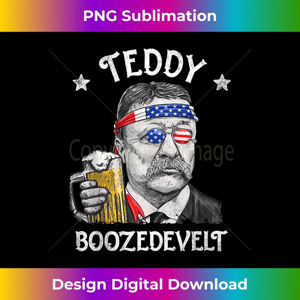 Teddy Boozedevelt Theodore Roosevelt 4th Of July American Tank Top - PNG Sublimation Digital Download