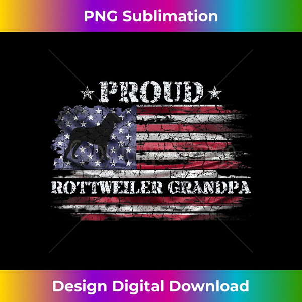 Vintage USA Flag Proud Rottweiler Grandpa Rottie Silhouette - Luxe Sublimation PNG Download - Channel Your Creative Rebel