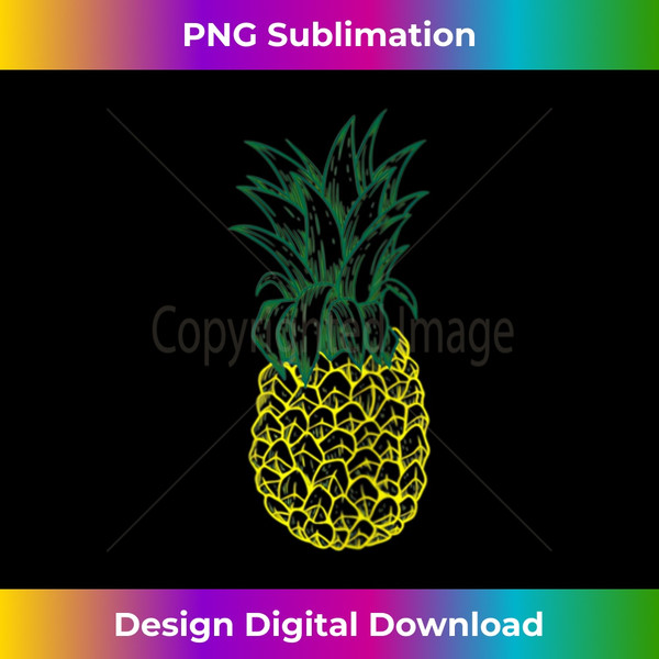 Retro Pineapple Art  80's Tropical Fruit Lover Gift Tank Top - Signature Sublimation PNG File