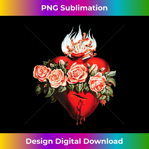 Immaculate Heart of Virgin Mary Catholic - PNG Transparent Digital Download File for Sublimation