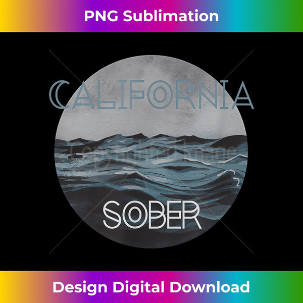 California Sober with Cool Surf Waves - Cali Sober Surf - Signature Sublimation PNG File