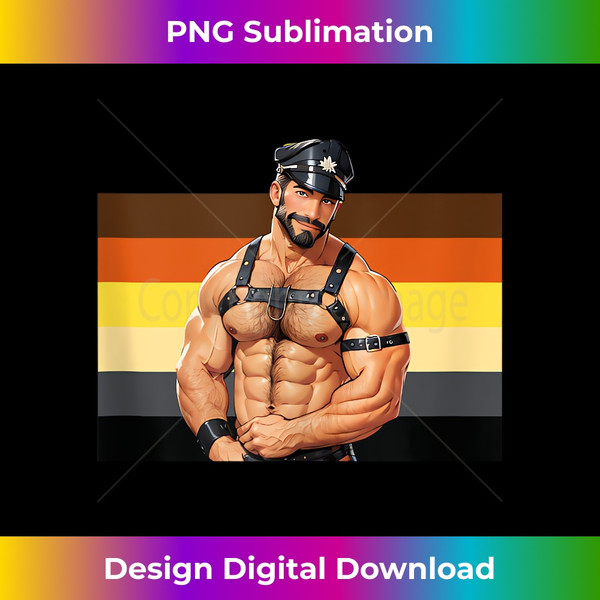 LGBT Bear Dilf Mens Muscle Daddy Gay Bear & Cub Jock Pride  1 - PNG Transparent Digital Download File for Sublimation