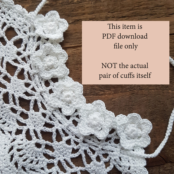 10Crochet cuffs bracelet Wedding lace blacelet Women's white ruffle cuffs.jpg