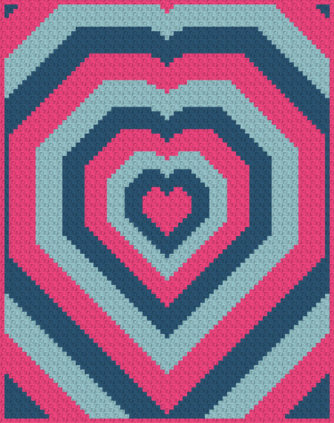 2. Loving Heart throw crochet pattern