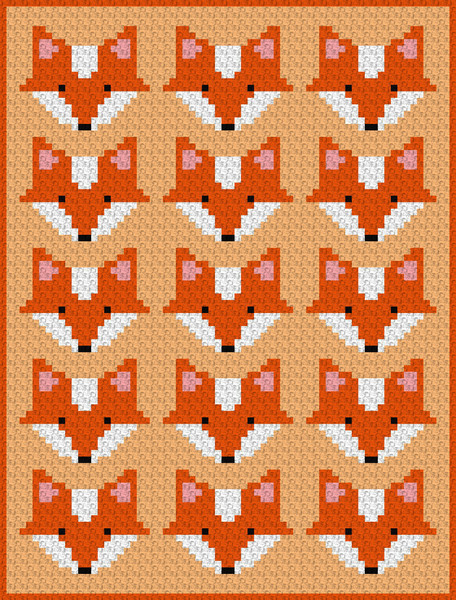 2. Fox Pattern throw crochet pattern
