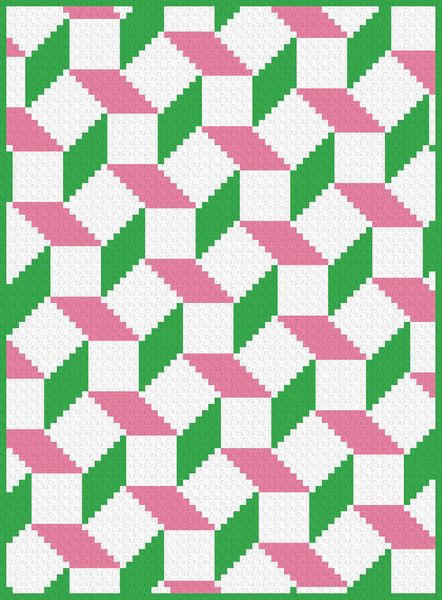 2. Geometric Pink Banana - throw crochet pattern