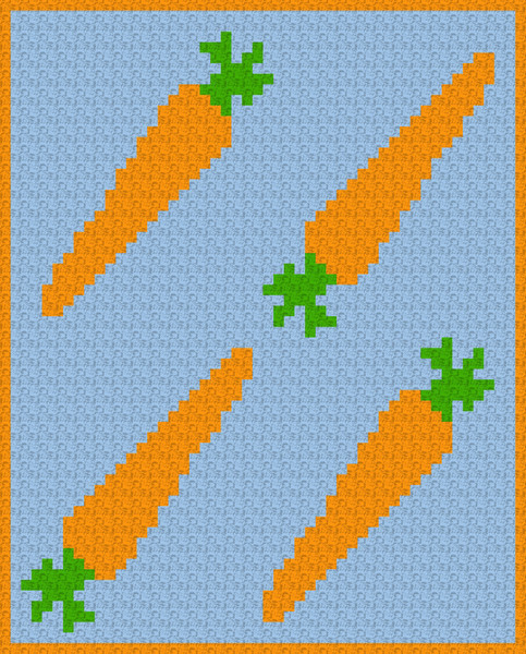 2. Happy Carrots throw crochet pattern