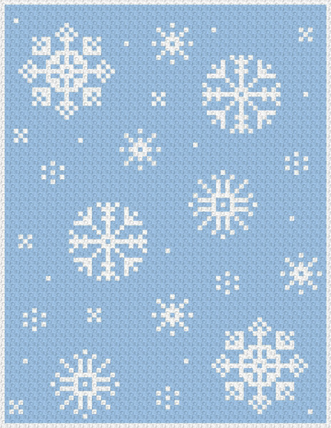 2. Snowflakes throw crochet pattern