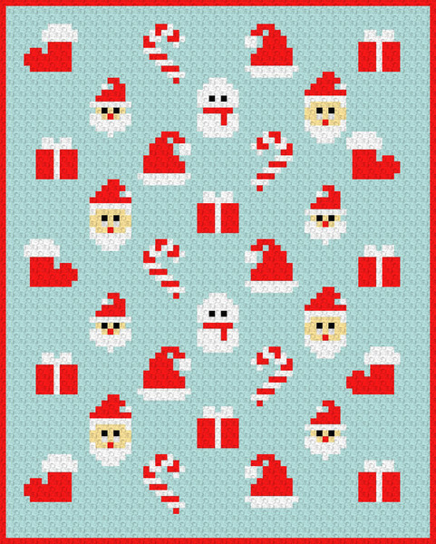 2. Blue Christmas throw crochet pattern