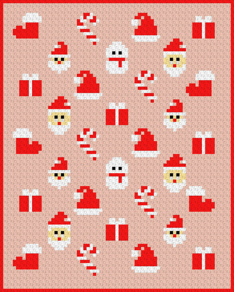 2. Pink Christmas throw crochet pattern