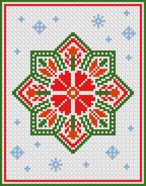 2. Christmas Flower throw crochet pattern