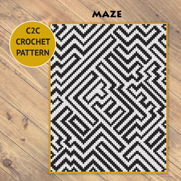 4. Maze - crochet blanket pattern