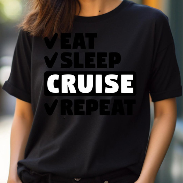 Eat, Sleep, Cruise, - Energetic Cruising Ship Party Crew PNG, Cruising Ship Vacation Party PNG.jpg