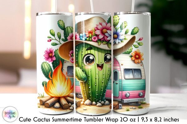 Campfire and Cute Cactus Tumbler Wrap.jpg