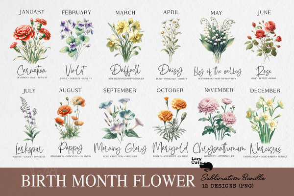Birth Month Flower Clipart Bundle.png