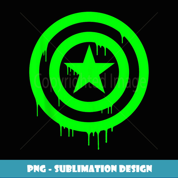 Marvel Captain America Shield Neon Green Logo - Digital Sublimation Download File