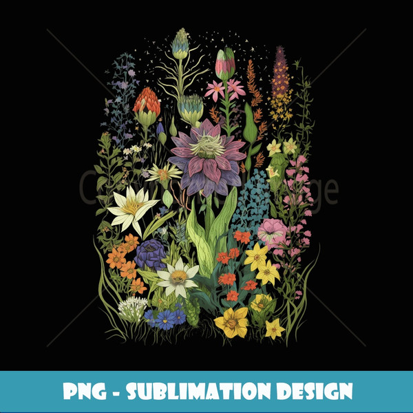 Flower Graphic For Women Wildflower Floral Gardening Lover - Signature Sublimation PNG File