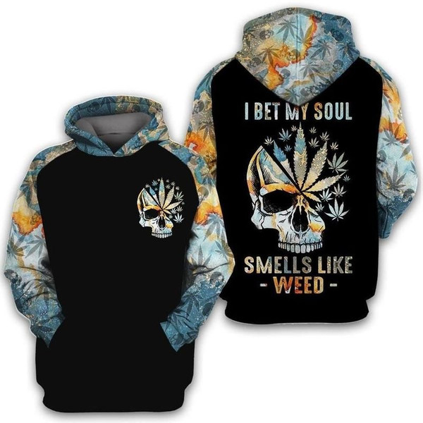 Cannabis Skull Design 3D Full Printed Sizes S - 5XL CA101938.jpg