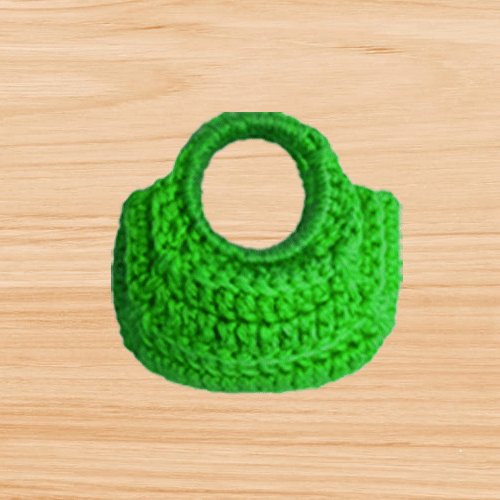 a crochet mini bag keychain