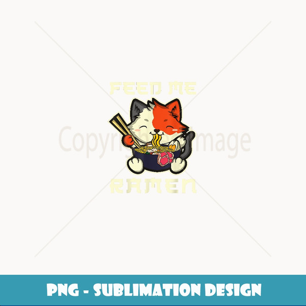 Japanese Anime Kawaii Ramen Noodles Cat - Professional Sublimation Digital Download