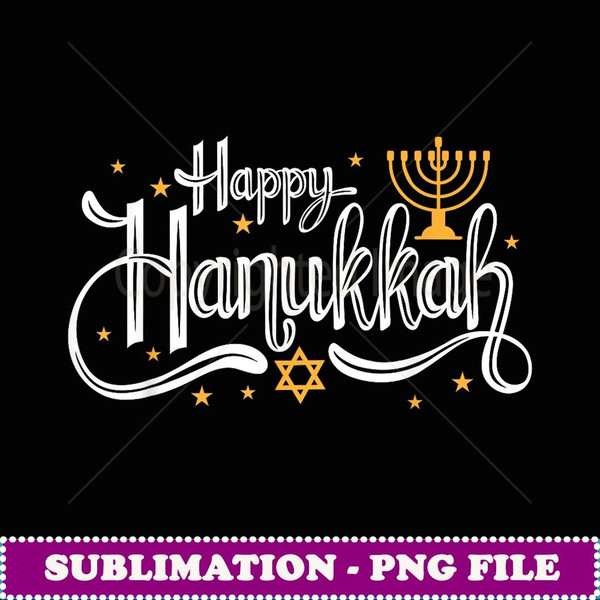 Happy Hanukkah Vintage Menorah Jewish Holiday Gift -