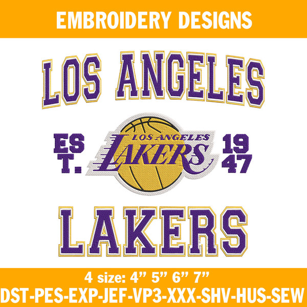 Los Angeles Lakers est 1947 Embroidery Designs.jpg