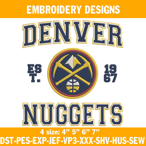 Denver Nuggets est 1967 Embroidery Designs.jpg