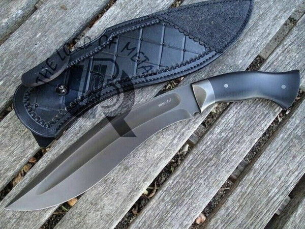 Full Tang Kukri Knife Custom Handmade Bowie Knife Carbon Steel Hunting Survival.jpg