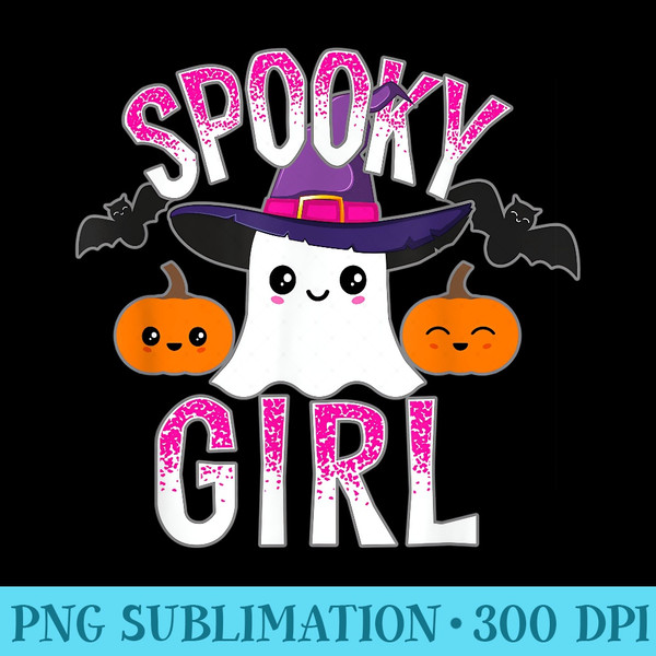 Cute Ghost Halloween s For Girls Spooky Girl - PNG Graphics Download - Perfect for Creative Projects