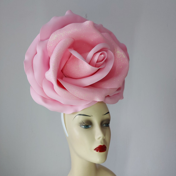 Large flower wedding fascinator  Derby hat,.jpg