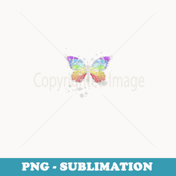 Beautiful Butterfly With Stars - Signature Sublimation PNG File