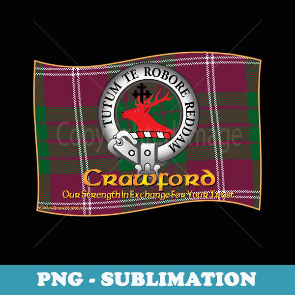 Crawford Clan Tartan Crest Motto - Sublimation Digital Download