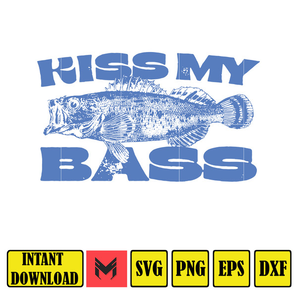 Kiss My Bass Vintage Style Fishing Svg, Retro Fisher Svg, Fisher Gear, Fisher Graphic Svg, Adult Unisex Relaxed Cotton Svg.jpg