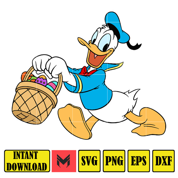 Donald Duck Easter Svg, Easter Svg Cut Files For Cricut, Silhouette, Mickey Svg, Easter Png, Svg, Dxf, Mickey And Frienda Easter Svg, Instant Download (13).jpg