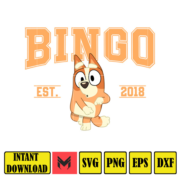 Bluey Bingo Est 2018 Svg, Designs Blue Dog Svg, Blue Dog Birthday Svg Sublimation, Blue Dog Family Svg, Clipart Sublimation.jpg