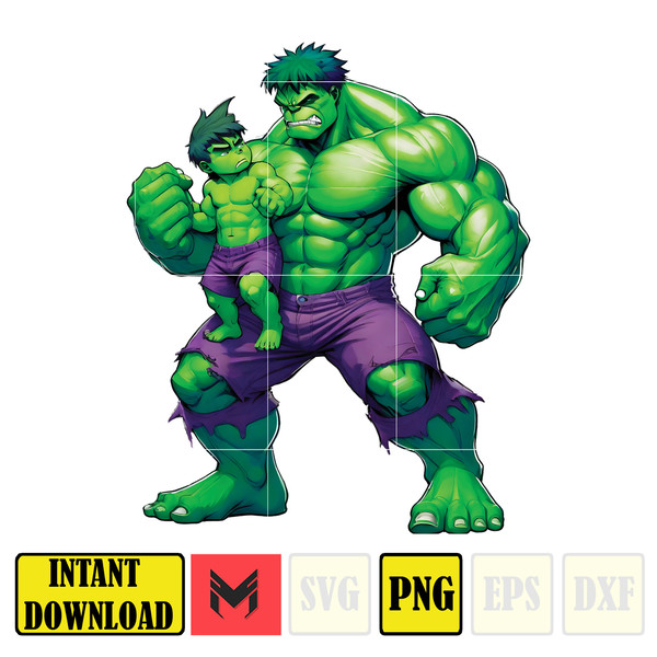 Hulk Dad Png, Superhero Dad Png, Family Vacation Png, Dad And Son Png, Retro Dad Png, Gift For Dad Png.jpg
