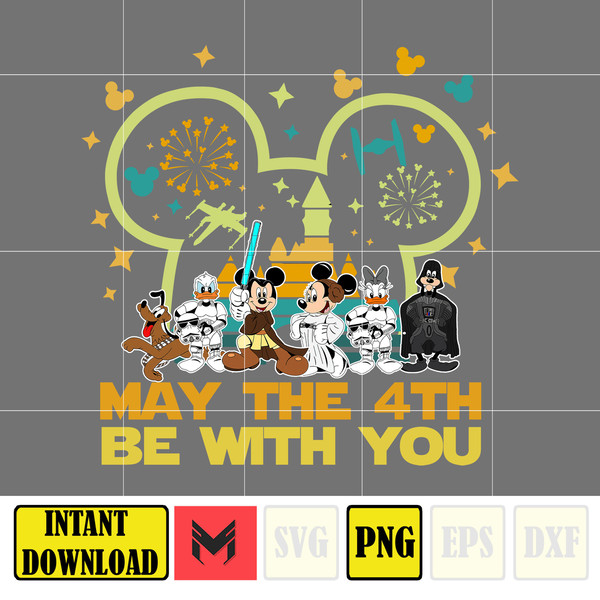 Disney May The 4th Be With You Png, May The Fourth Be With You Png, Cartoon 4th Be With You Png, Sublimation Design.jpg