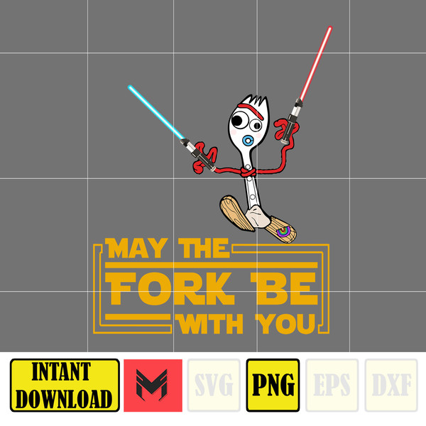 May The Fork Be With You Png, May The 4th Be With You Png, May The Fourth Be With You Png, Cartoon 4th Be With You Png, Sublimation Design.jpg
