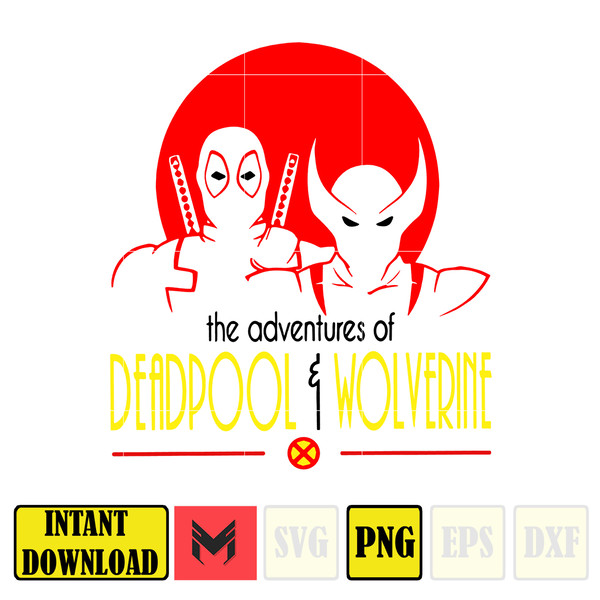 The Adventures Of Deadpool Wolverine Png, Deadpool and Wolverine Png, Cute Deadpool 3 png, Superhero X-Men Png.jpg